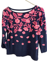 Talbots Women's Printed 3/4 Sleeve T-Shirt Size M picture