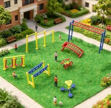 1:160 N Scale 7pc Playground Equipment For Model Train Sets picture