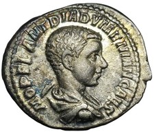 DIADUMENIAN as Caesar AR Denarius SPES PVBLICA Rome 218 AD under Macrinus AU/MS picture