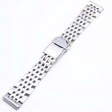 22mm 7-Rice Stainless Steel Watch Bracelet Strap For Breitling Aviation Timing picture