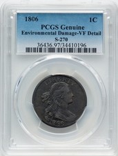 1806 Large Cent - PCGS VF Details - VERY ATTRACTIVE & RARE picture
