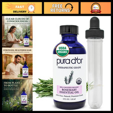 Organic Rosemary Essential Oil 4oz - Therapeutic Grade for Hair, Skin, Aromather picture