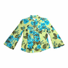 Emma James Floral Button-Front Lined Jacket, Women’s 6, 3/4 Sleeve, Short picture