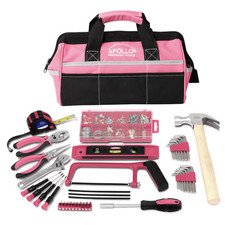 Apollo Tools 201 Piece Household Tool Kit in a Soft-Sided Tool Bag Pink -DT0020P picture