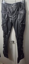 Guapi Black Stacked Leather Jeans Pants Size 38 Limited Edition Hard To Find picture