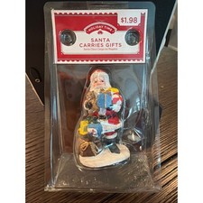 Holiday Time Santa Carries Gifts Christmas Figurine Red White 11543875 NEW picture