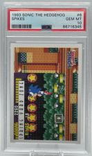 1993 Topps Sonic the Hedgehog #6 “Spikes” PSA GEM MT 10 Rare Non-Sport picture