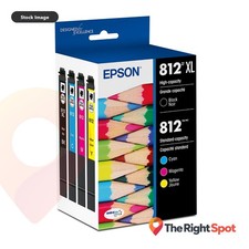 Epson 812XL Black 812 Cyan Magenta Yellow 4 Pack Genuine Ink WF-7820 WF-7840 picture