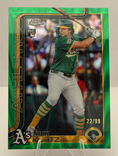 2025 Topps Chrome Update Nick Kurtz RC True Green Ray Wave Refractor /99 #USC178 picture