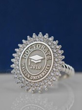 Walden University Doctorate Ring Custom Halo Design Graduation Gift picture