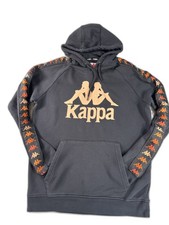 Kappa Hoodie Pullover Large Black All Over Print Cotton Blend Long Sleeve picture