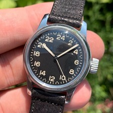 NOS 1951 Elgin Grade 647 True 24 Hour Military Wristwatch picture