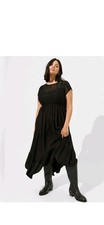TORRID Midi Rayon Slub Lace Trim Dress 2x picture
