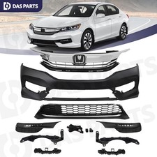 For 2016-17 Honda Accord Front Bumper Grille Set w/o Sensor Holes Chrome Grill picture