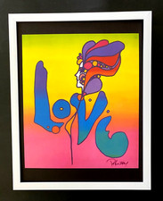 PETER MAX + BEAUTIFUL + LOVE SIGNED PRINT  + NEW FRAME picture
