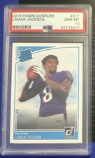 2018 Panini Donruss Rated Rookie Lamar Jackson #317 (RC) PSA 10 GEM Mint Ravens picture