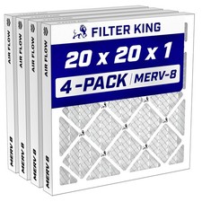 Filter King 20x20x1 Air Filter MERV 8, AC Furnace Filters (4-Pack) picture