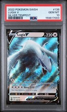 2022 POKEMON SWORD & SHIELD SILVER TEMPEST #138 LUGIA V PSA 10 picture