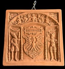 RARE Antique Coat of Arms Earthenware Tile C. 1880 After Hans Kraut picture