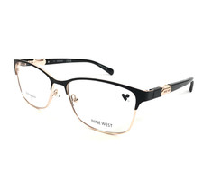 Nine West Eyeglasses Frame NW8023 001 Black Rose Gold Cat Eye Full Rim 57-16-140 picture