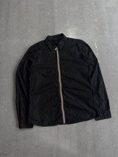 Prada Milano Nylon Zip Overshirt Shirt Jacket Mens M Black Striped Zip Italy picture