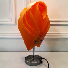 1970s Ribbon Table Lamp Attributed to Kartell Orange Plastic Design - Vintage picture