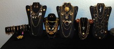 Vintage & Modern Assorted Gold Tone Jewelry lot- very nice picture