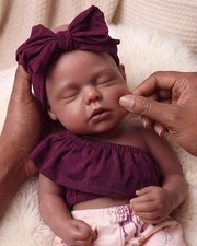 BABESIDE 16 inch Full Body Silicone Baby Dolls, Reborn Baby Doll Black Girl | Ba picture