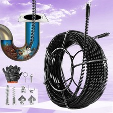 50 Ft Drain Auger Plumbing Snake Clog Cable 7/8 In.Sewer Pipe Cleaner Durable picture