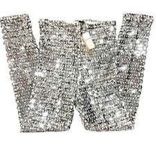 Vintage 80s A. Brod Silver Sequin Pants Medium NWT Gantos Made USA Disco Glam picture