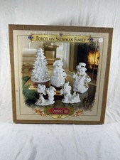 Vintage Grandeur Noel Porcelain Snowman Family 2000 Collector's Edition 5 Pieces picture