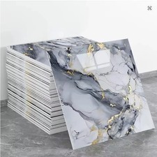 20Pcs Peel and Stick Marble Floor Wall Panels PVC Tiles Sticker US picture