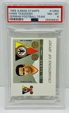 1969 Ajman Stamps Hans Tilkowski German Football PSA 8 NM-MT Pop 1 None Higher picture