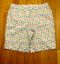 EUC TALBOTS WOMAN'S PERFECT SHORTS -- BLUE, PINK & GREEN FLOWERS -- SIZE 12  picture