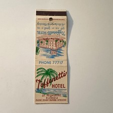 Toffenetti Hotel At 2nd St No St Petersburg FL Vintage Matchbook Cover 5MB127-5 picture
