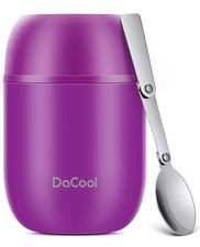 16oz Insulated Food Jar Vacuum Stainless Steel Thermos w/ Spoon Purple Product  picture