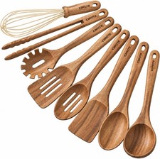 Wooden Utensil Set, 8-Piece Acacia Wood Cooking Utensils picture