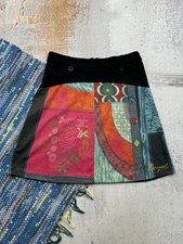 Desigual Vintage Patchwork Mini Skirt Women’s Colorful Y2K Boho Graphic picture