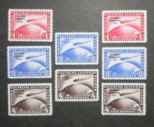 Germany Stamps #C38-45 Chicago Polar Sudamerika Flight Graf Zeppelin Replica Set picture