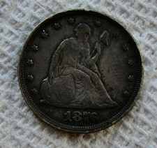 1876 20 Cent Piece Rare Key Date Type Coin Twenty Cent Piece Fine / VF picture