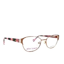 Betsey Johnson Eyeglasses Glitz PNK Black Full Rim Metal Frames 52-18-135 picture