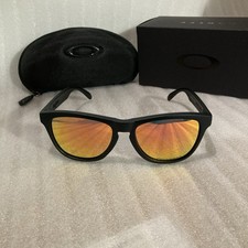 Oakley Frogskins Polarized Sunglasses Prizm Ruby Lens Matte Black Frame New picture