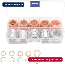 100PCS Oil Drain Plug Crush Washer Kit, M10 M12 M14 M16 M18 Sealing Washer Kit, picture