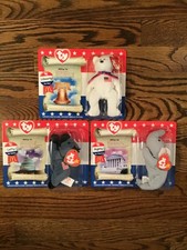 Ty McDonalds Teenie Beanie Babies American Trio Libearty Lefty Righty Set picture