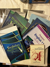Lot of 14 Abeka English Gr 11, Am. Literature, Grammar, Voc/Sp/poetry V books picture