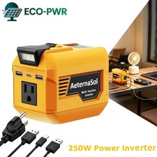 250W Power Inverter for Dewalt 20V Battery AC 110V Outlet USB Portable Camping picture
