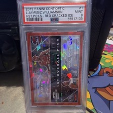 Panini 2019-20 Contenders Optic Historic Picks Red Cracked Ice #1 PSA 9 picture