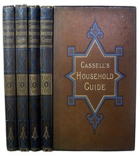 1880 Antique Cookbook Set Victorian House Home Guide Pastry Confectionery Crafts picture