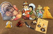 VTG Thanksgiving Die Cut Honeycomb Paper Table Window Decor Beistle Lot/6 picture