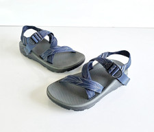 CHACO Z Cloud Sandals Aero Blue Print Straps Gray Footbed Men's 8 ZCloud picture